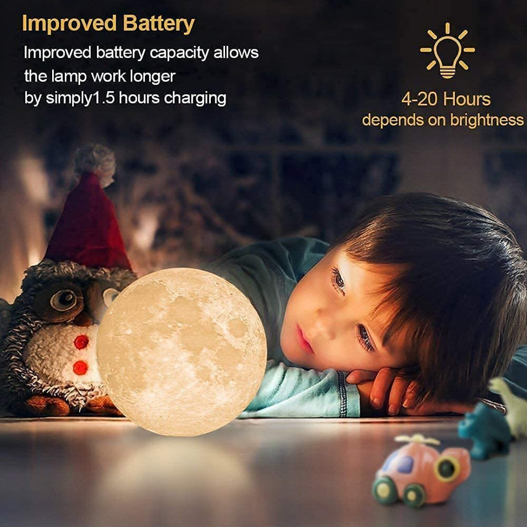 Moon Light Lamp, 3D, Color Changing with rechargeable battery, Pack of 2