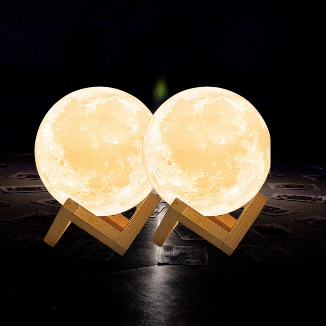 Moon Light Lamp, 3D, Color Changing with rechargeable battery, Pack of 2